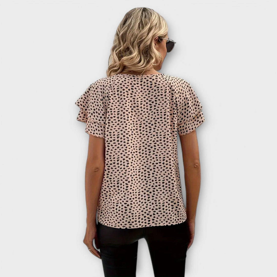 Emily - Blouse with a Healthy Print Like Design