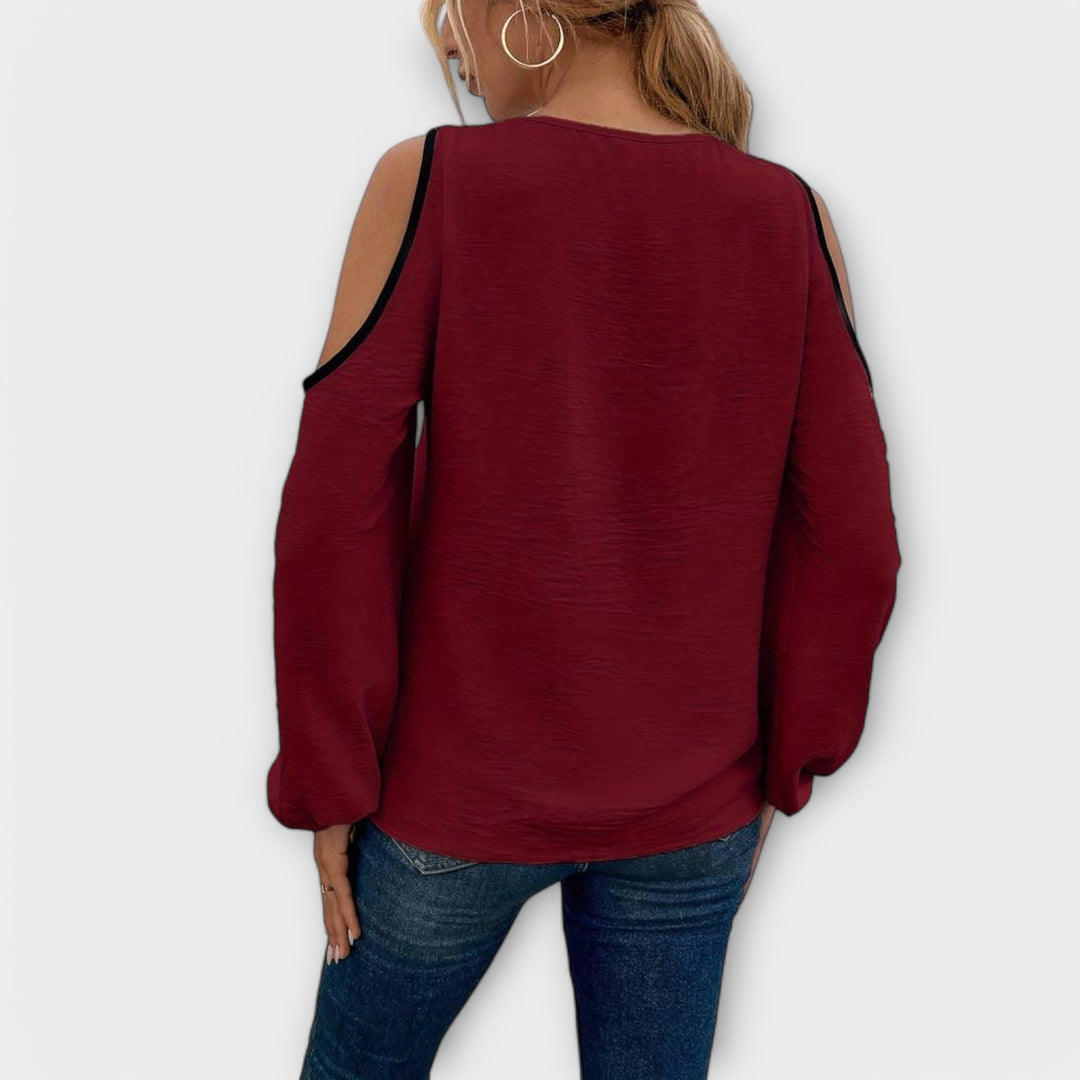 Scarlett - Color Block Sweater with Square Neckline