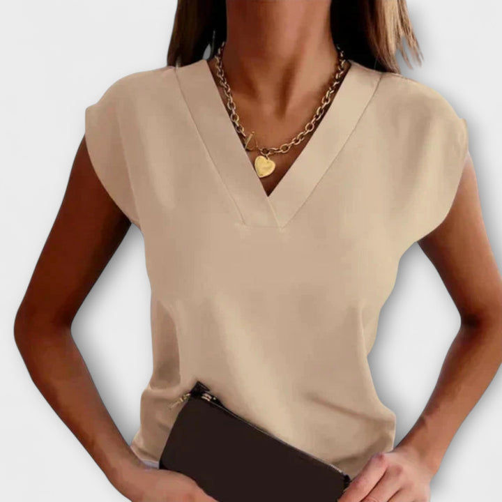 V-neck summer dress for women with loose sleeves
