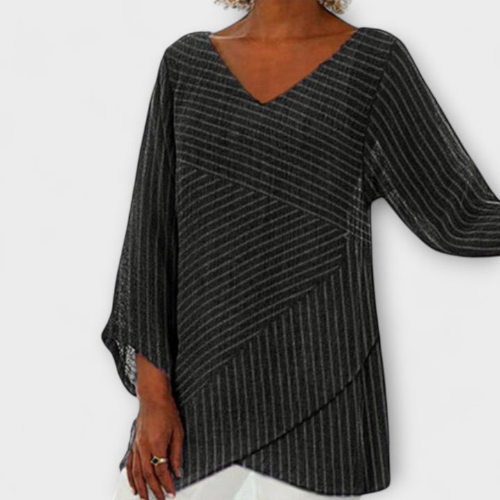 Penelope - Striped Overlay Top