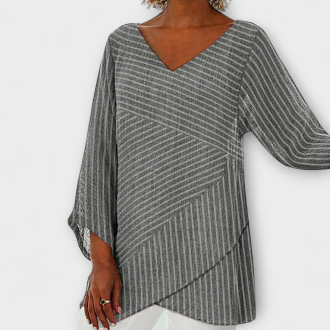 Penelope - Striped Overlay Top