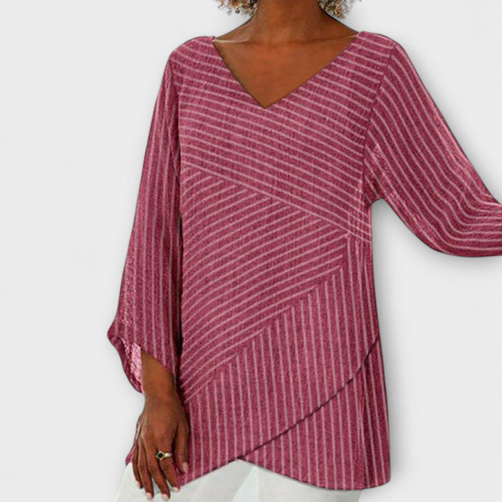 Penelope - Striped Overlay Top