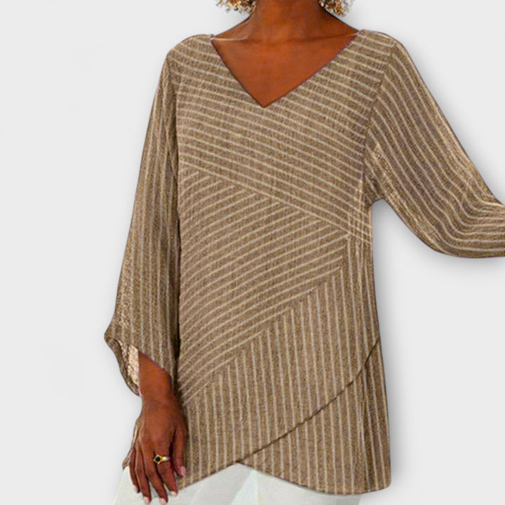 Penelope - Striped Overlay Top