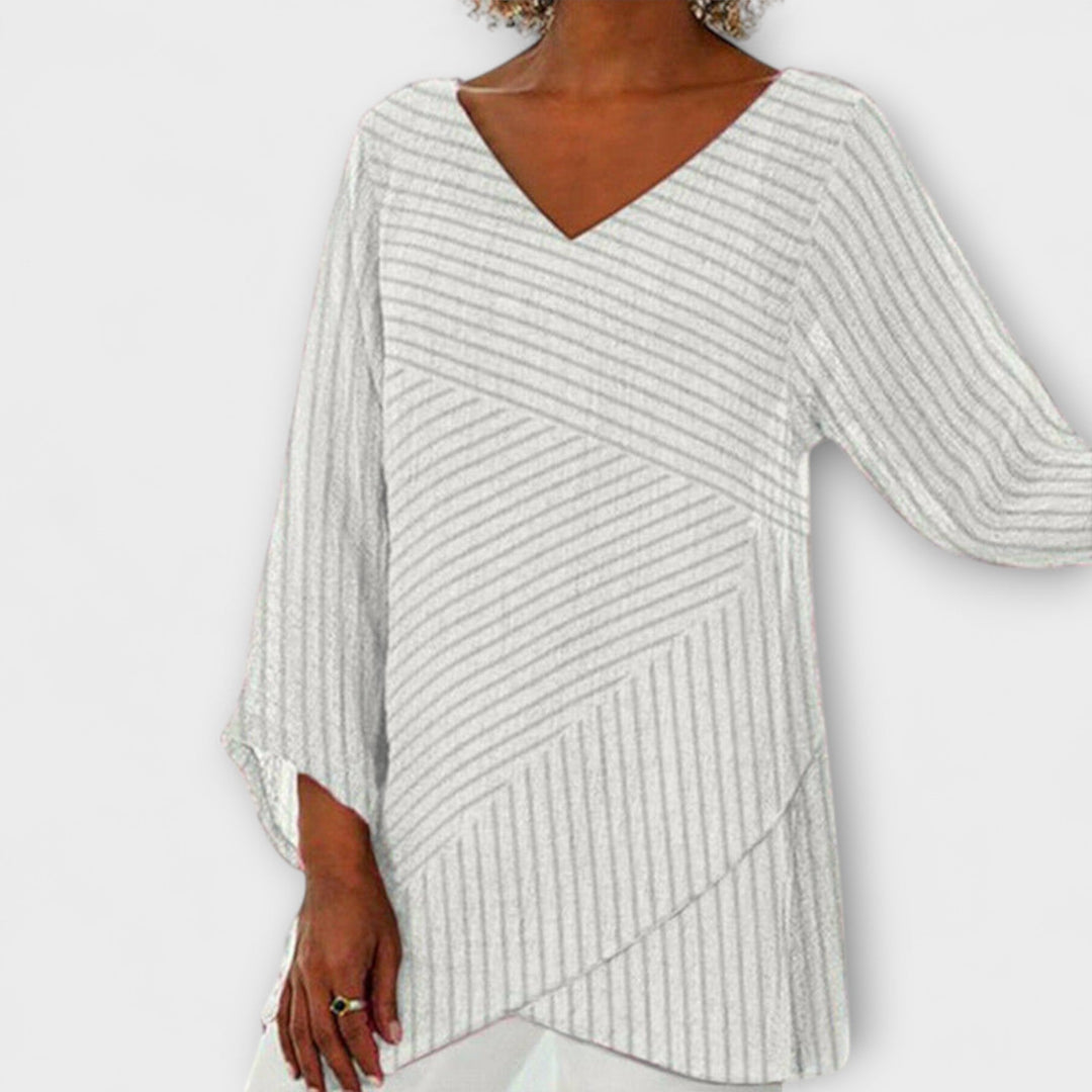 Penelope - Striped Overlay Top