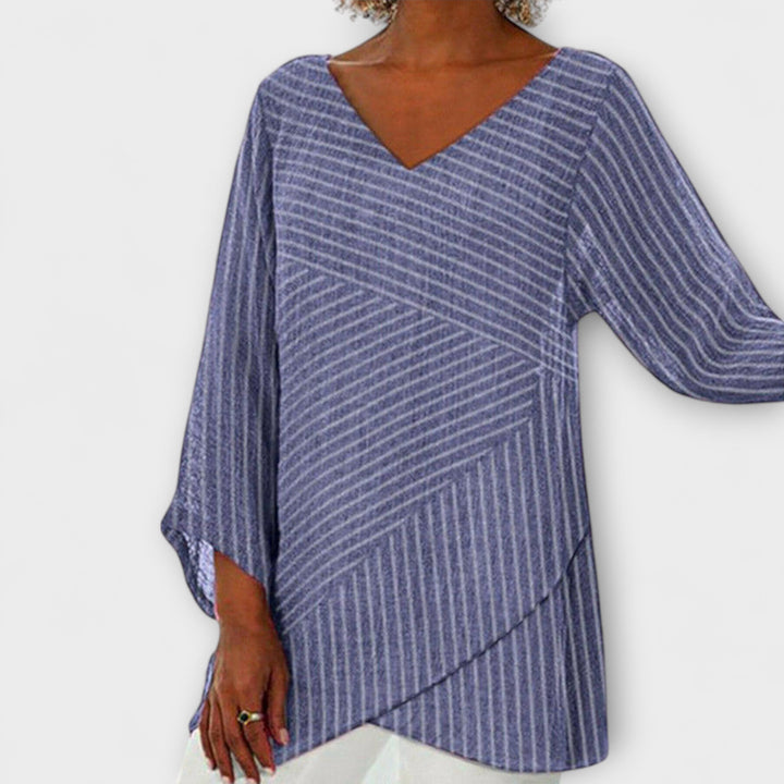 Penelope - Striped Overlay Top