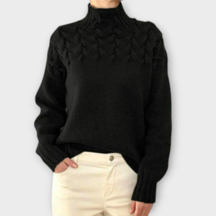 Eva - Women's Knit Vest with Cable Pattern