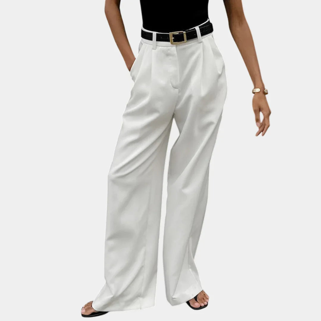 Flore - Wide-Leg Pants Without Belt