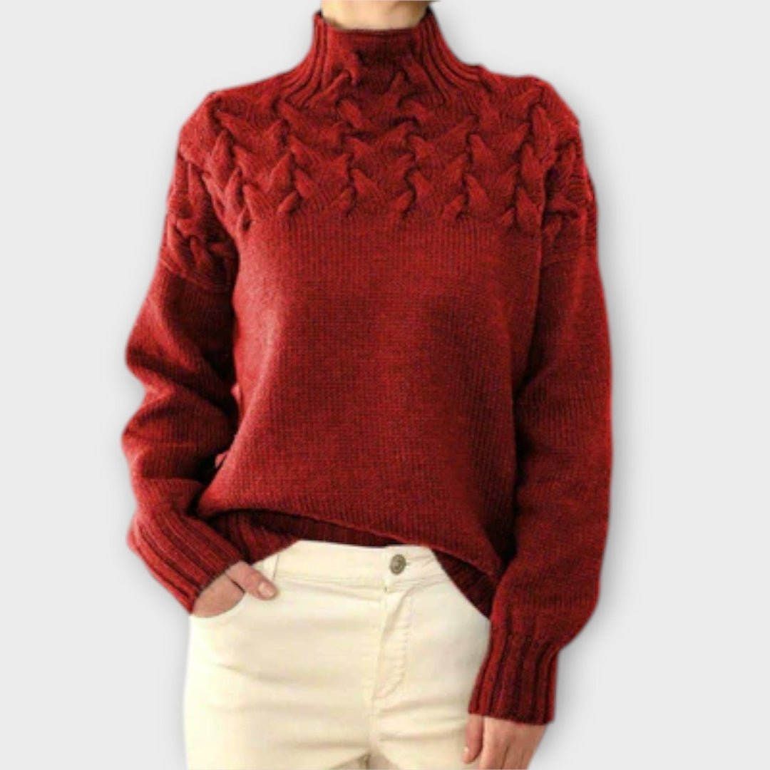 Eva - Women's Knit Vest with Cable Pattern