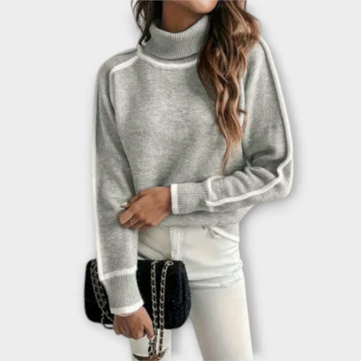 Aurora - Stylish Polo-Collared Sweater