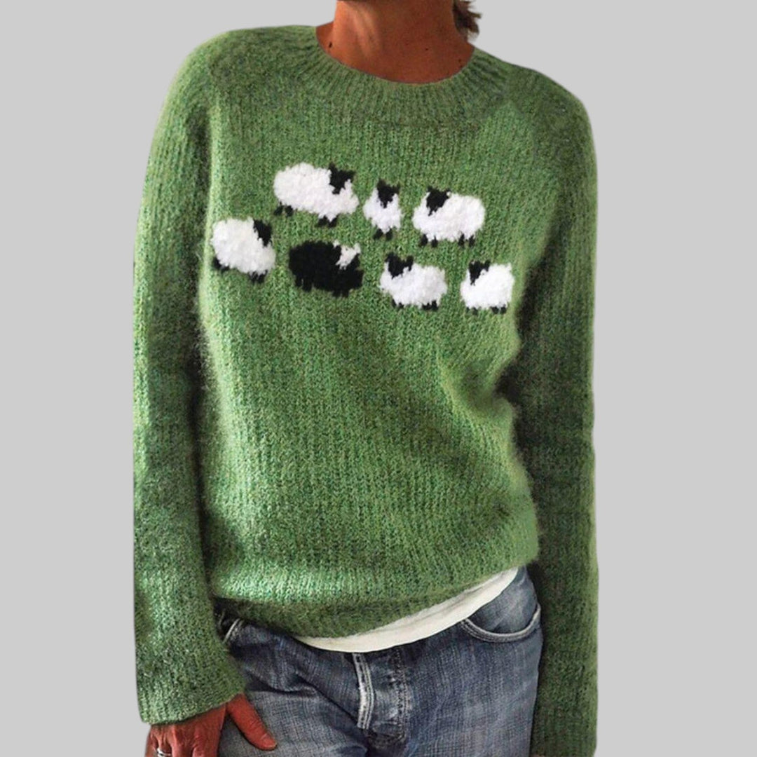 Heidi - Green Long Printed T-Shirt
