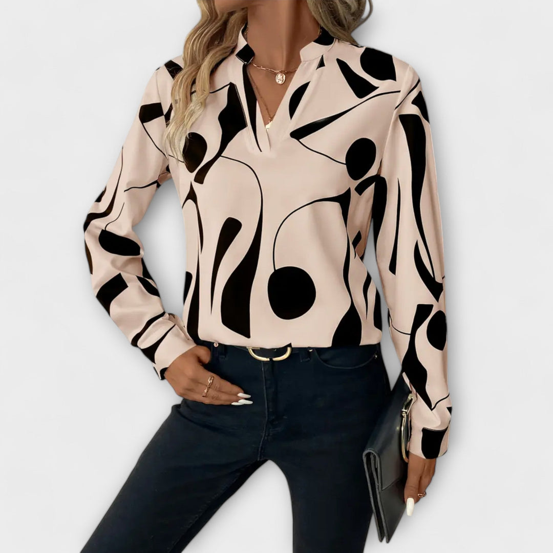 Stylish Long-Sleeve Shirt with V-Neck