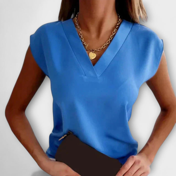 V-neck summer dress for women with loose sleeves