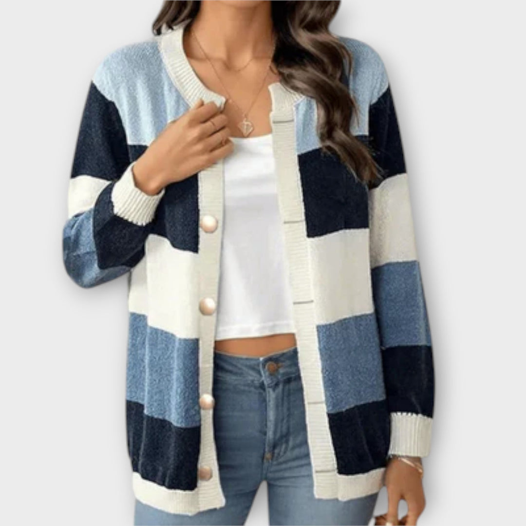 Lottenia - Striped Knitted Cardigan