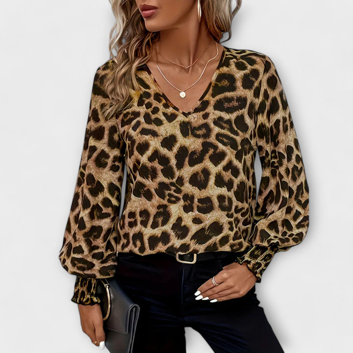 Elegant Leopard Print Blouse