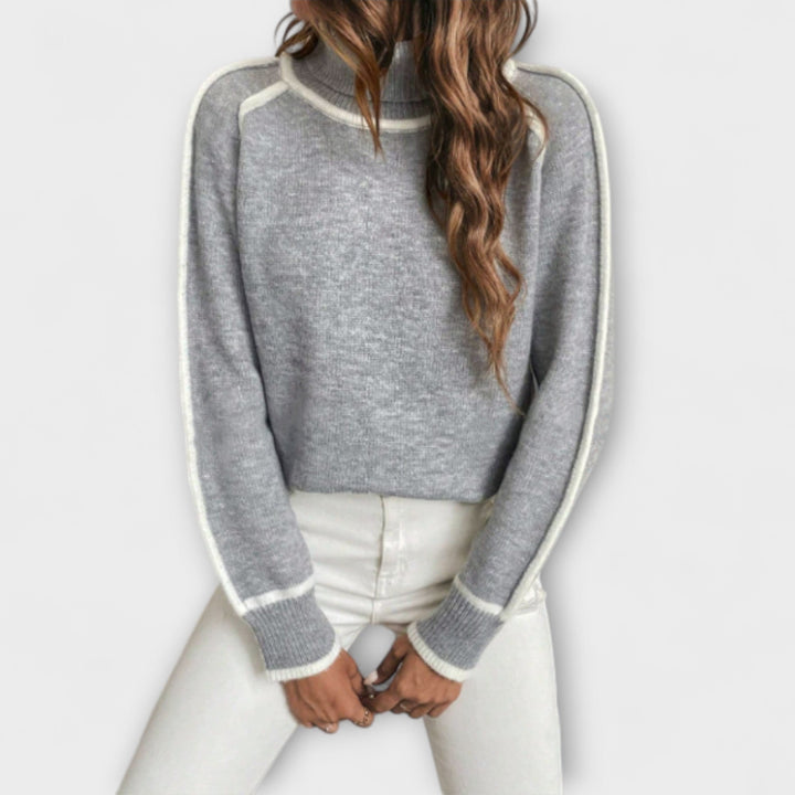 Aurora - Stylish Polo-Collared Sweater