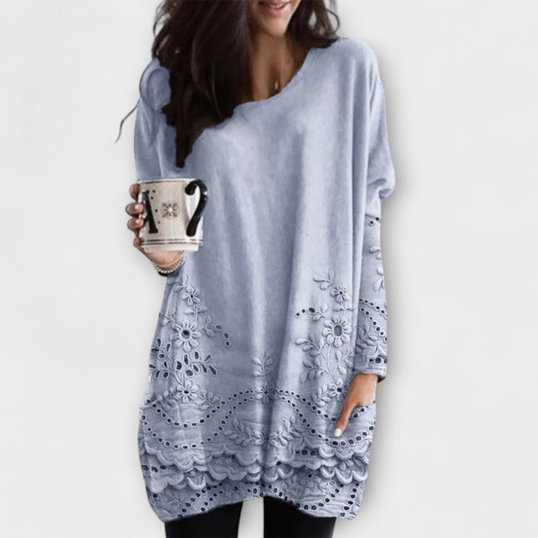 Riley – Printed Sweatshirt with Embroidery