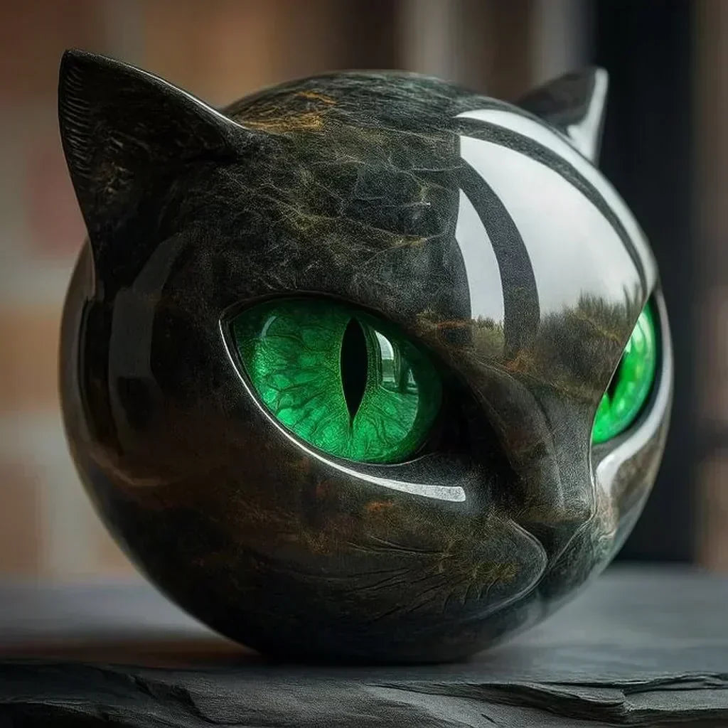 NyxCharm | Mystic Black Cat Head Sculpture