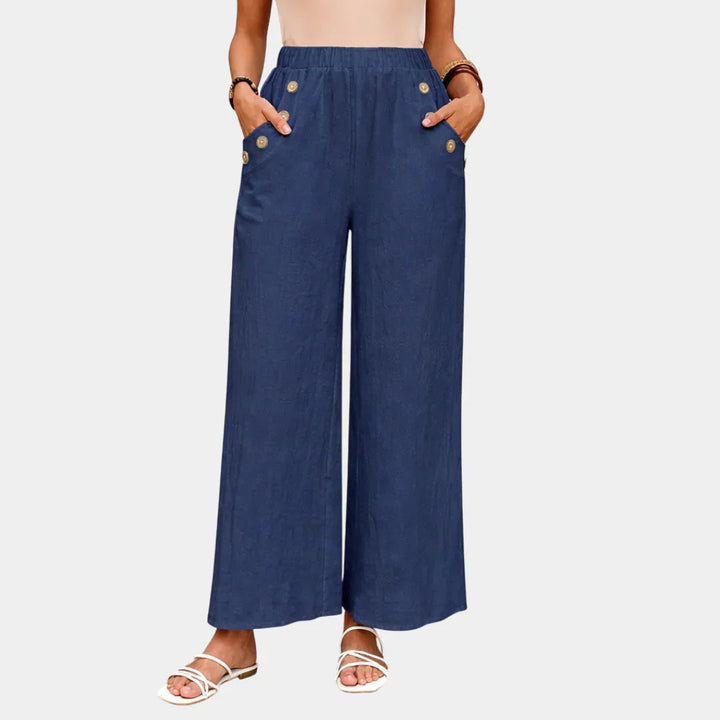 Rhea - Cotton-Linen Trousers