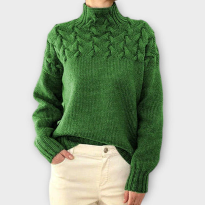 Eva - Women's Knit Vest with Cable Pattern