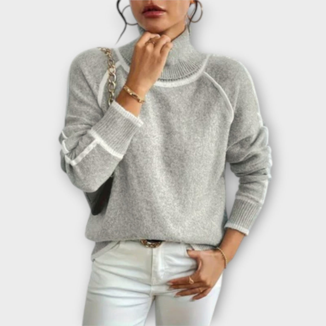 Aurora - Stylish Polo-Collared Sweater