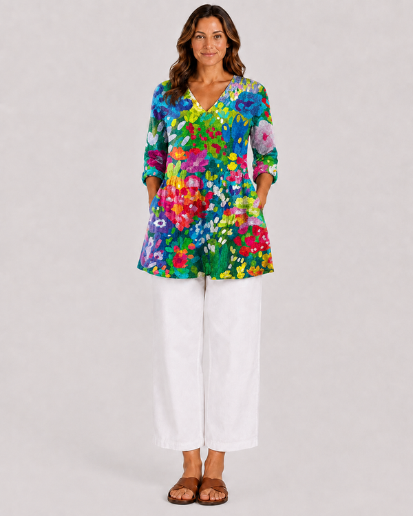 Eden | Long Blouse with a Striking Pattern