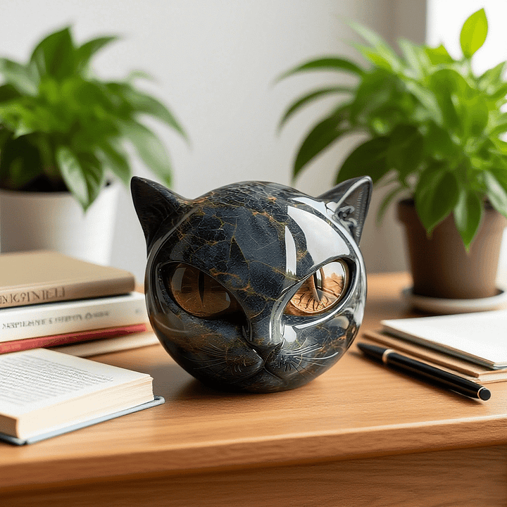 NyxCharm | Mystic Black Cat Head Sculpture