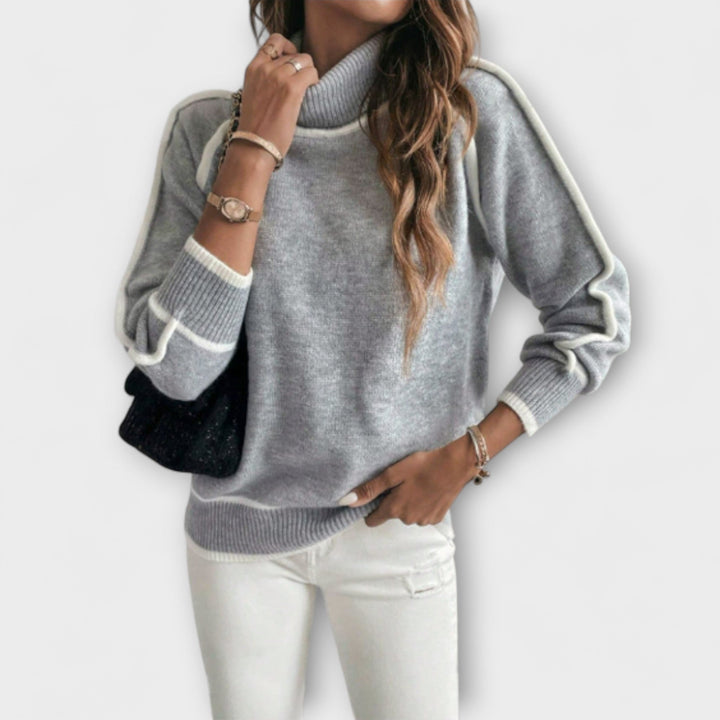 Aurora - Stylish Polo-Collared Sweater