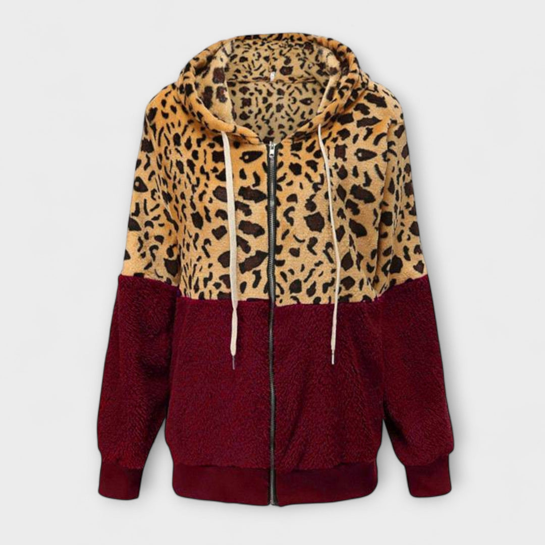 Lea - Leopard Print Fleece Jacket