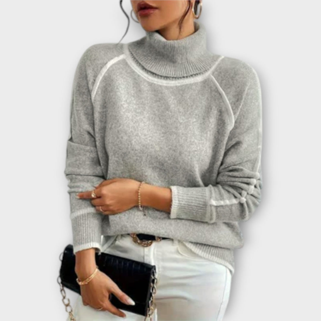 Aurora - Stylish Polo-Collared Sweater