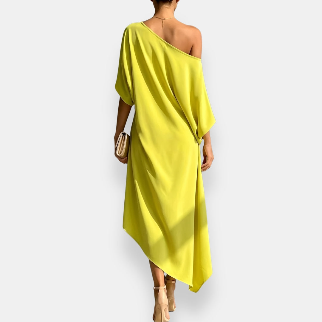Oriana – Asymmetrical Pleated Dress