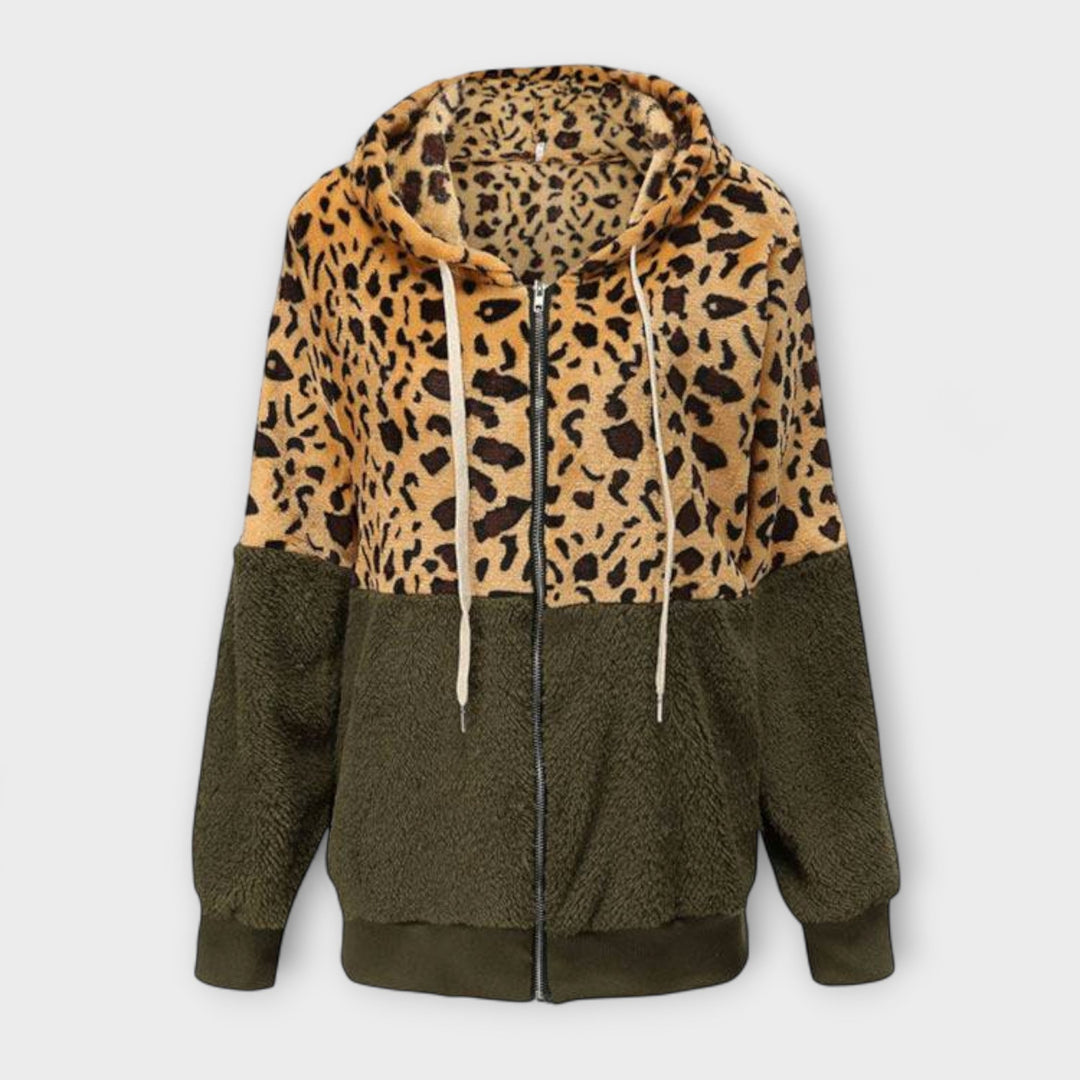 Lea - Leopard Print Fleece Jacket