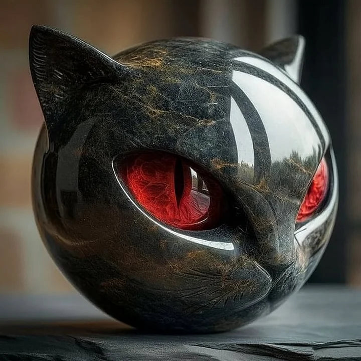 NyxCharm | Mystic Black Cat Head Sculpture