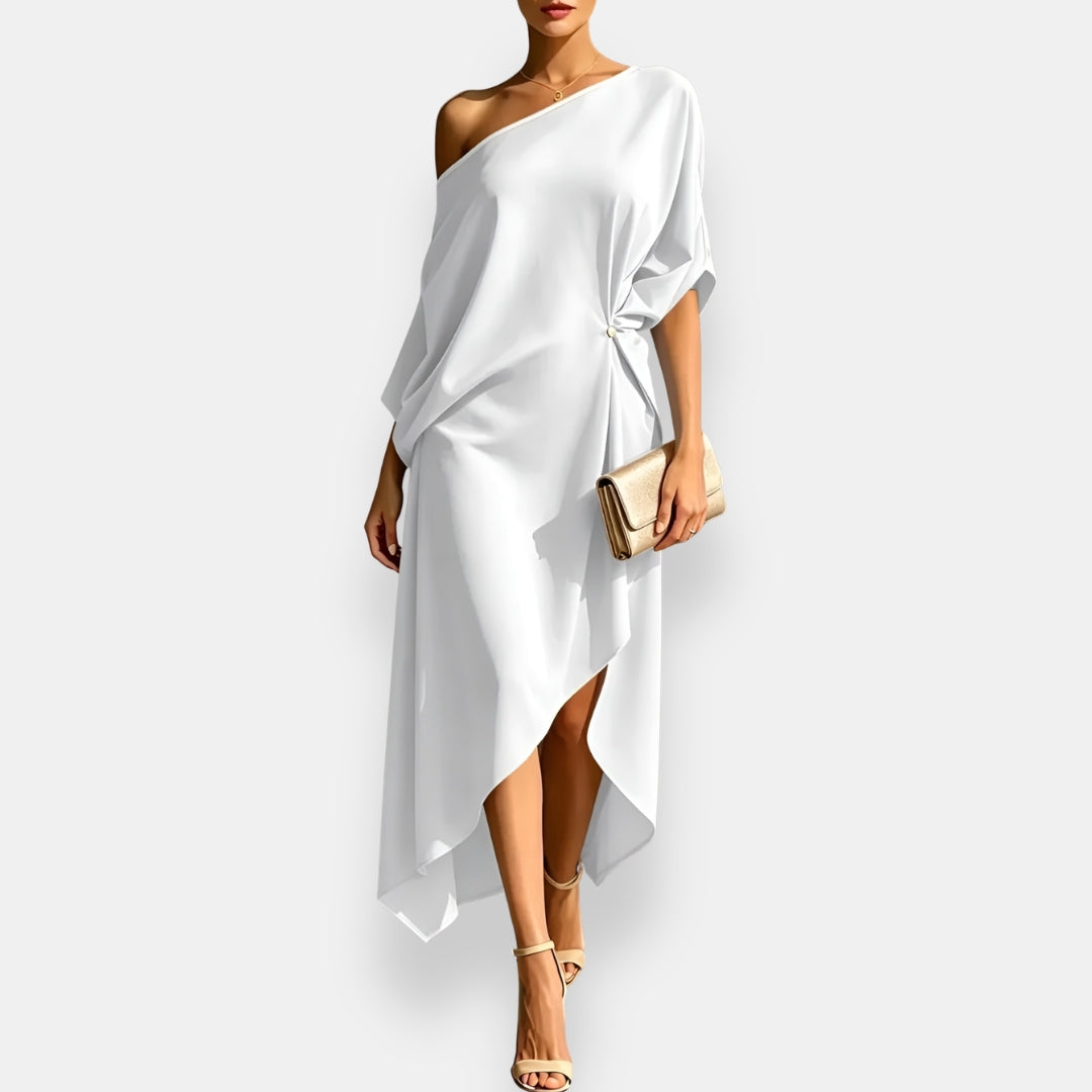 Oriana – Asymmetrical Pleated Dress