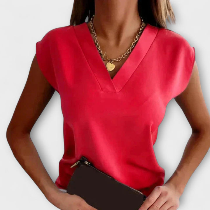 V-neck summer dress for women with loose sleeves