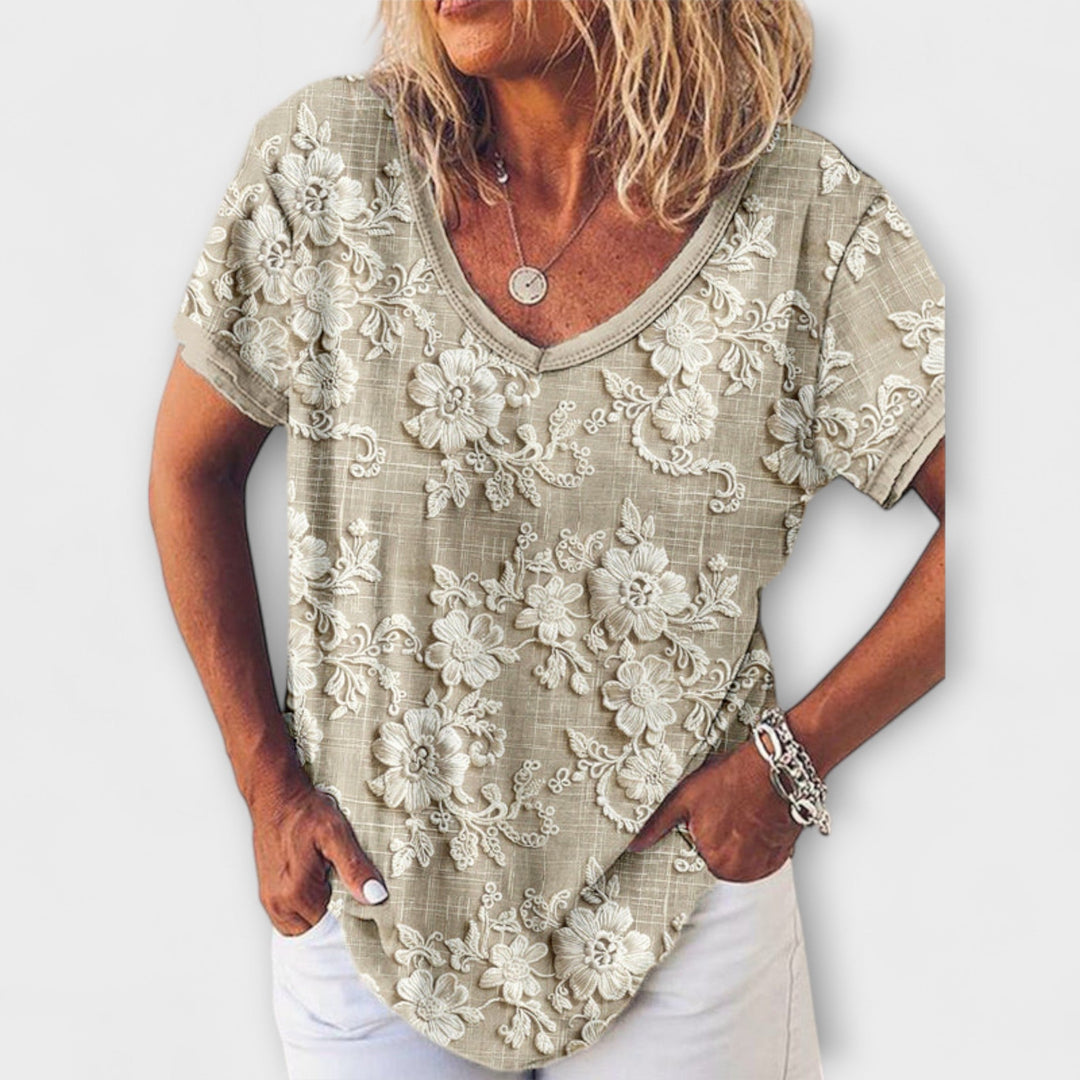Mia - Flower Print Top