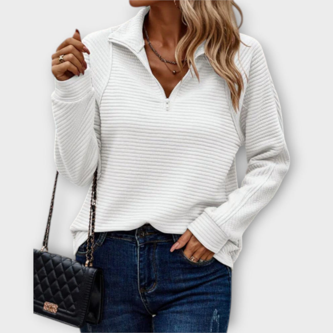 Vilja - Zippered Knit Cardigan
