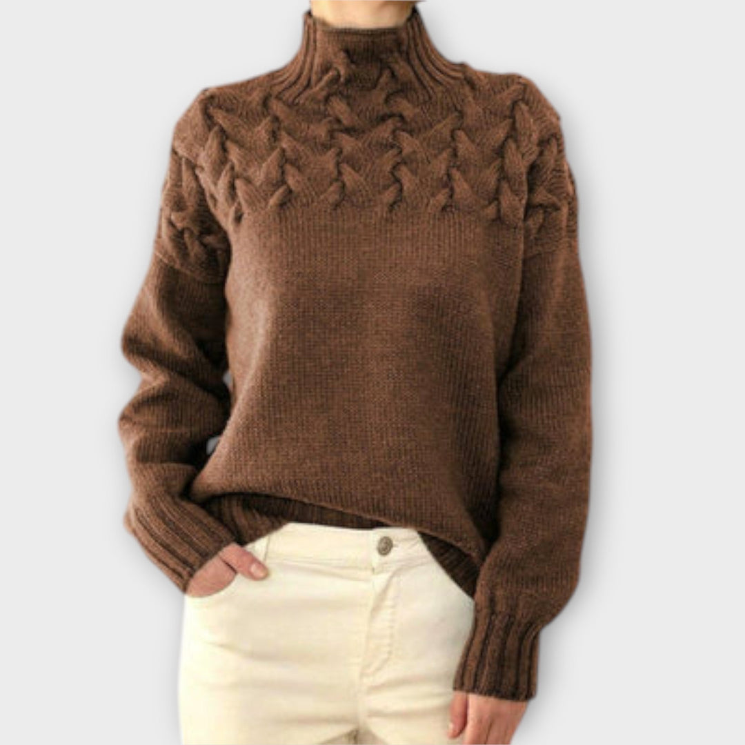 Eva - Women's Knit Vest with Cable Pattern