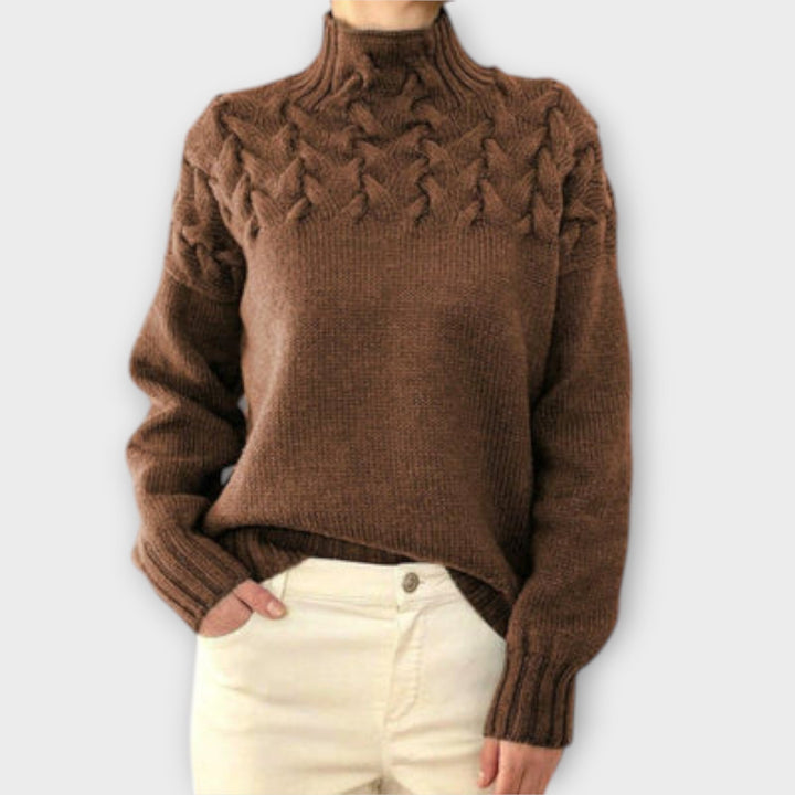 Eva - Women's Knit Vest with Cable Pattern