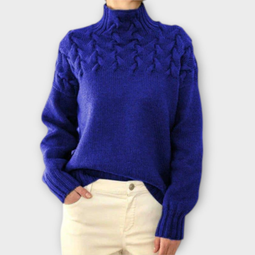 Eva - Women's Knit Vest with Cable Pattern