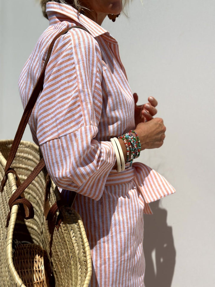 Veronica™ – Classic Striped Shirt Dress