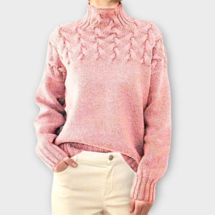 Eva - Women's Knit Vest with Cable Pattern