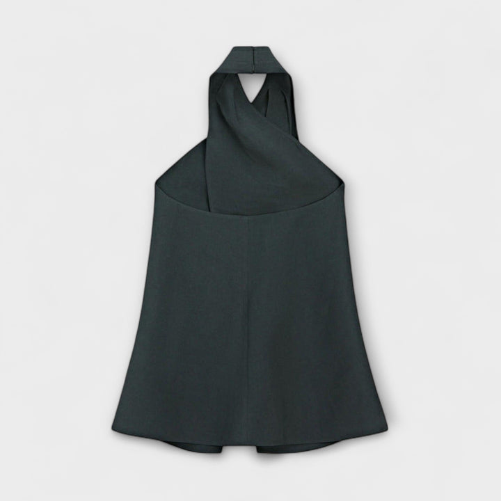 Hannah - Blue Strapless Top with Open Back