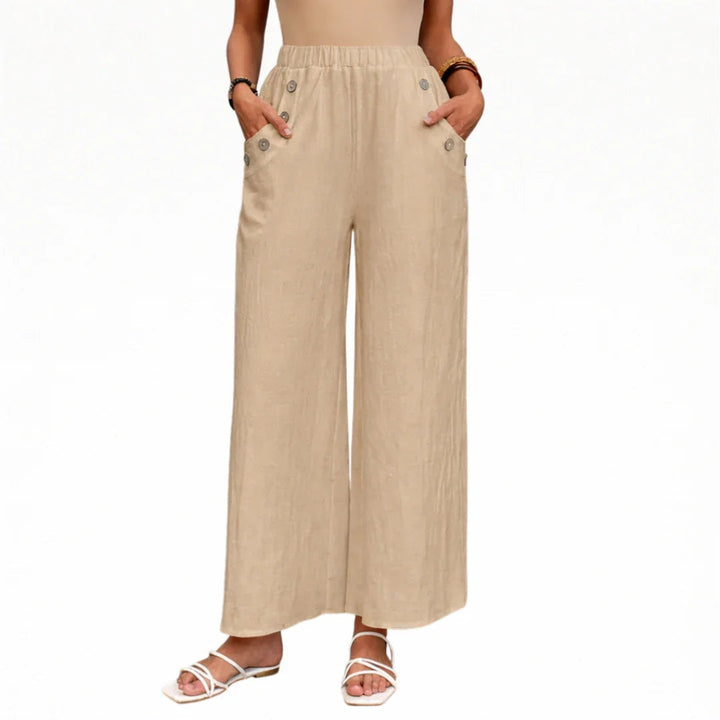 Rhea - Cotton-Linen Trousers