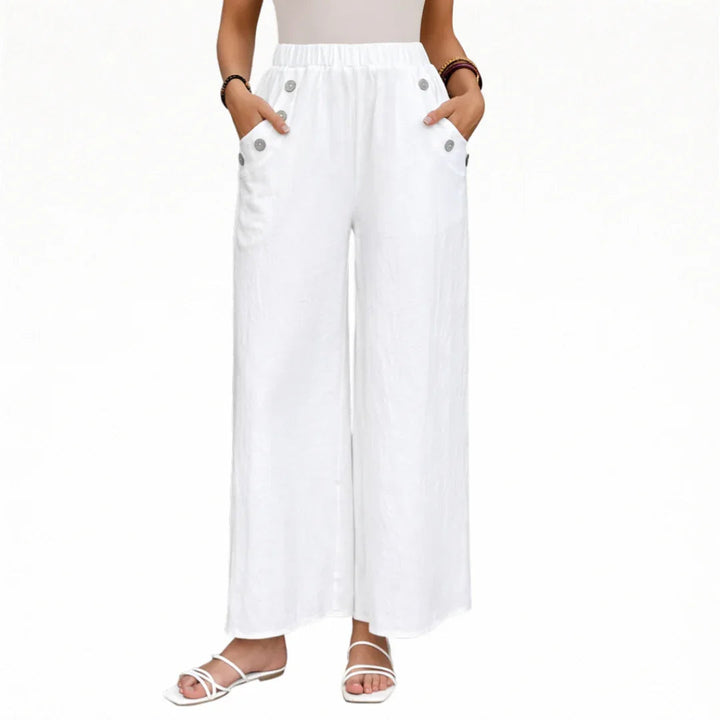 Rhea - Cotton-Linen Trousers