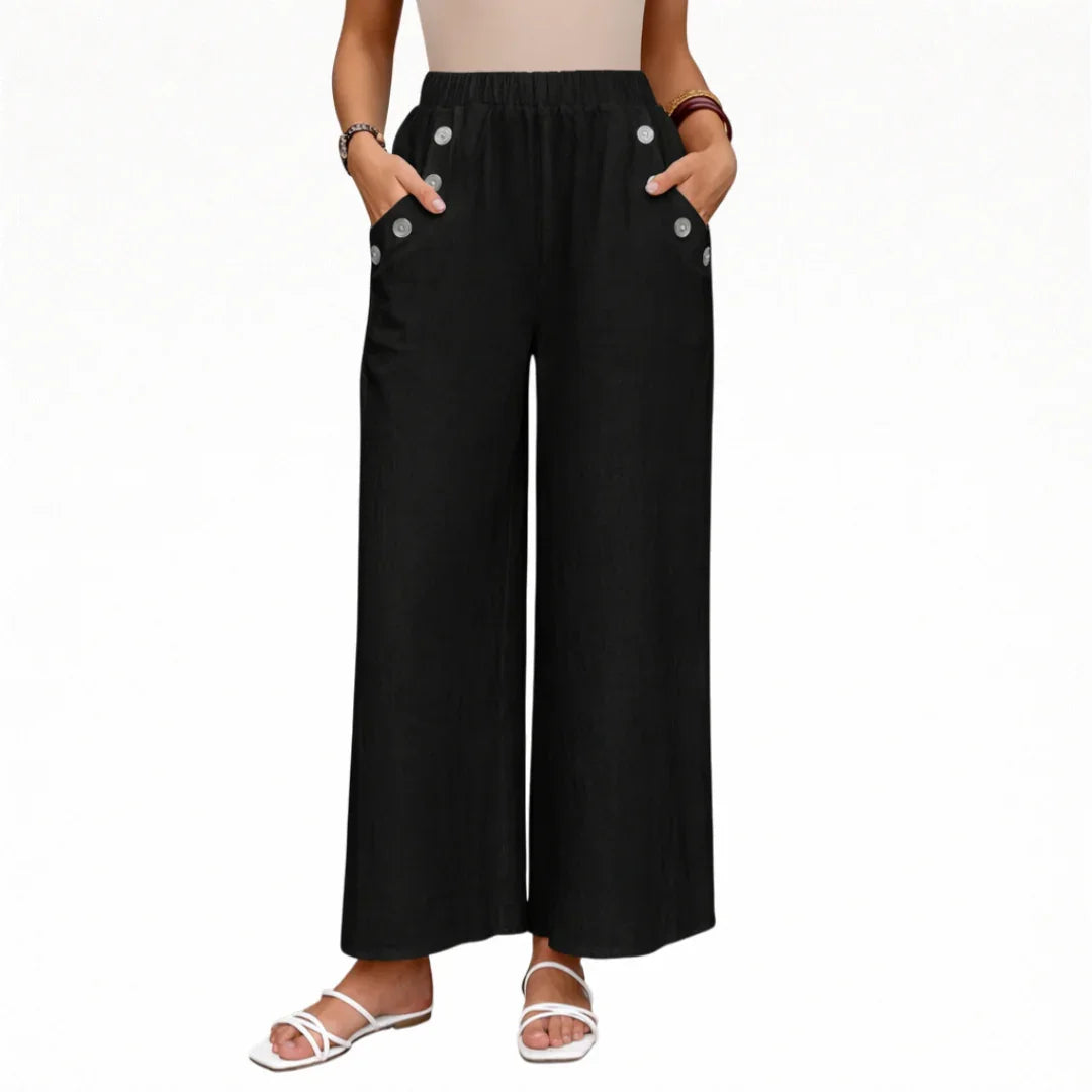 Rhea - Cotton-Linen Trousers
