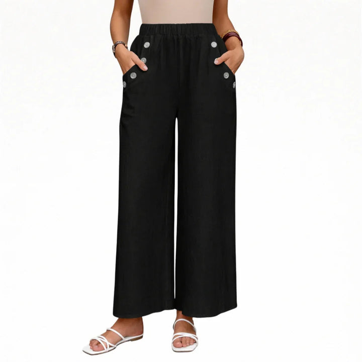 Rhea - Cotton-Linen Trousers