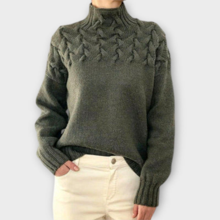 Eva - Women's Knit Vest with Cable Pattern