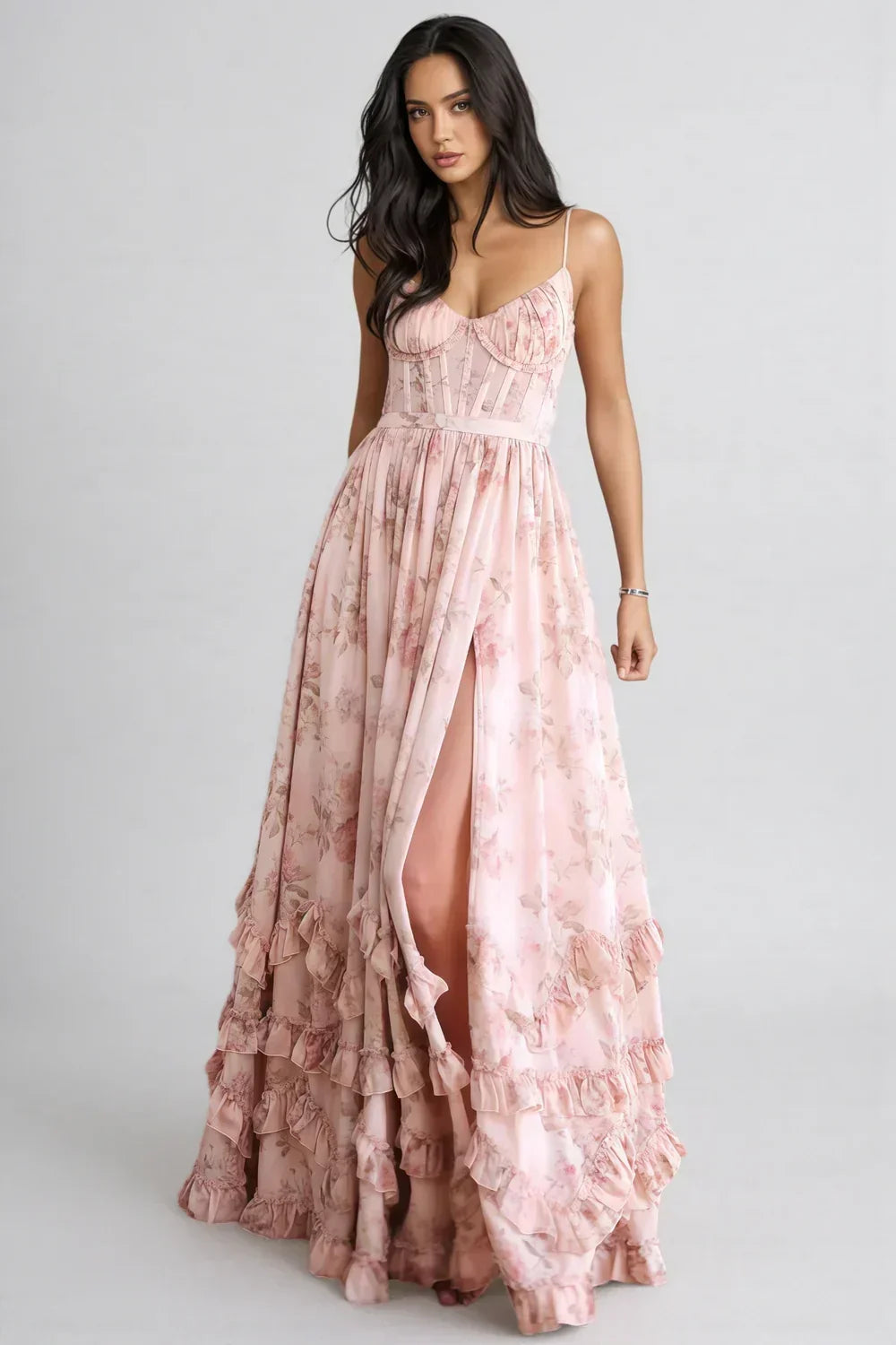 Elora Dress with Delicate Neckline and Romantic Elegance