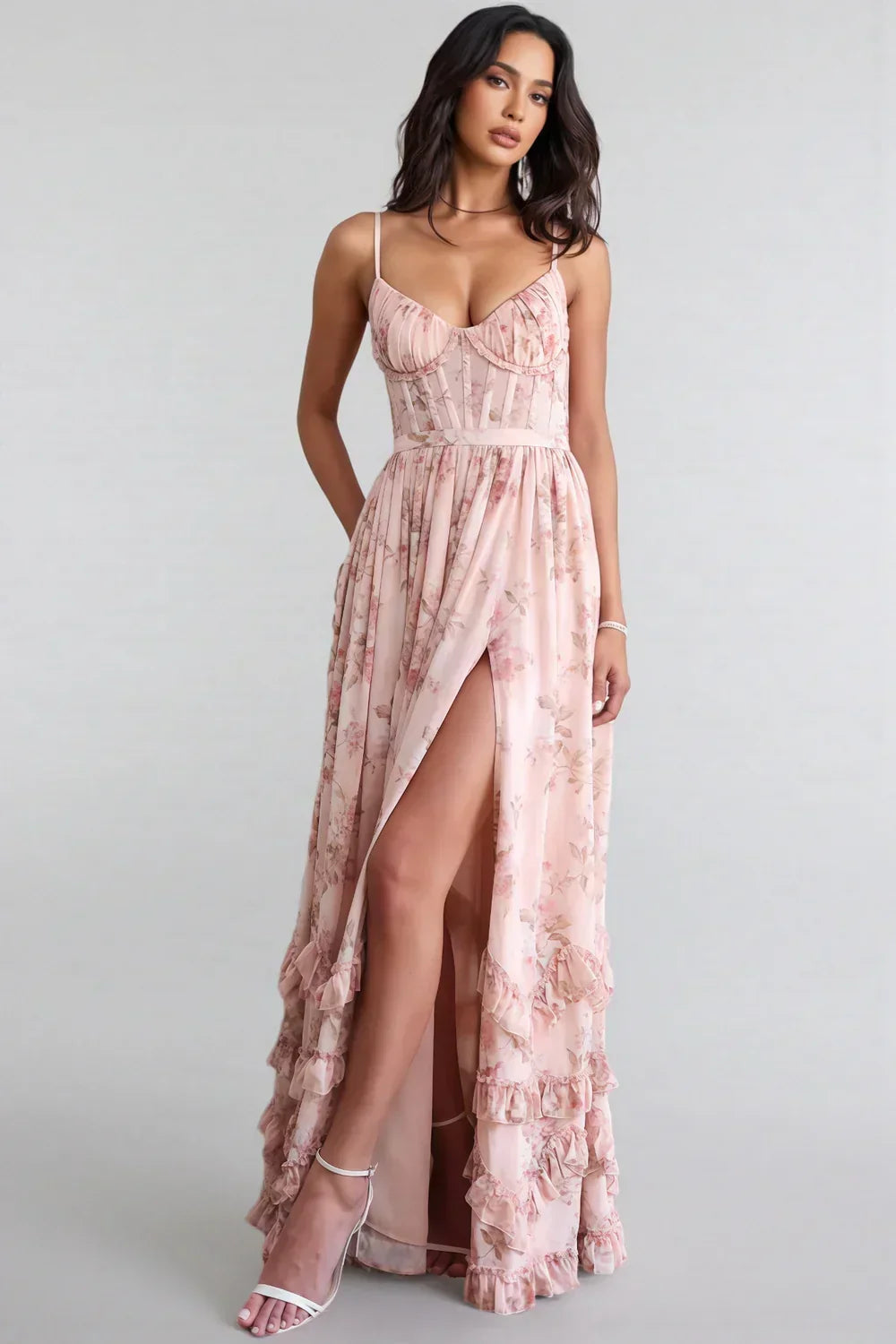 Elora Dress with Delicate Neckline and Romantic Elegance