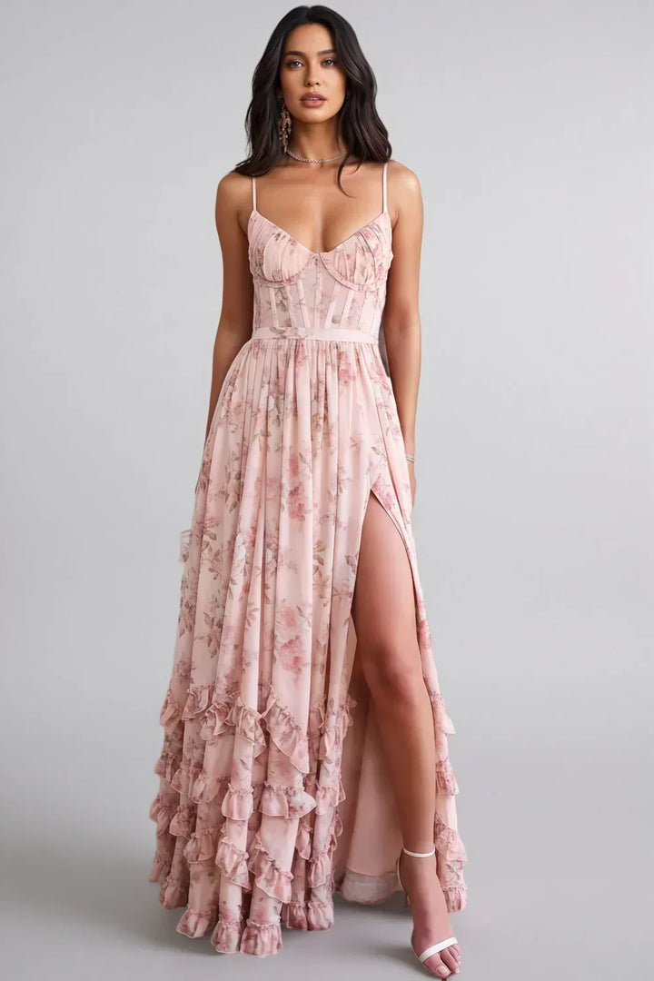 Elora Dress with Delicate Neckline and Romantic Elegance